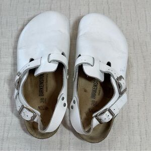 BIRKENSTOCK Tokio Natural Leather Unisex Size M5/W7 White *flaws*